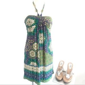 City Triangles Beaded Halter Dress Size M